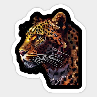 Pixel Leopard Sticker